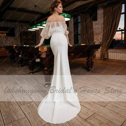 NumberSea - NumberSea Bridal Mermaid Wedding Dress Satin Sexy Women Lace