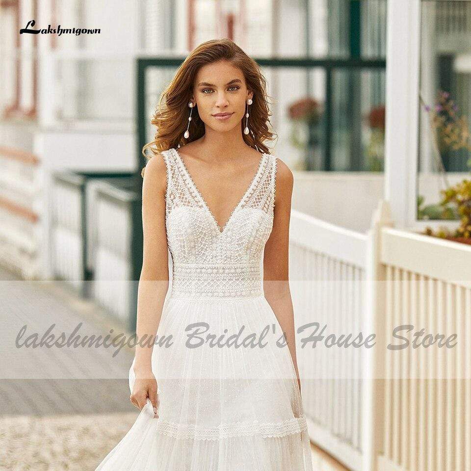 NumberSea - NumberSea Bridal Summer Beach Wedding Dress Boho Style