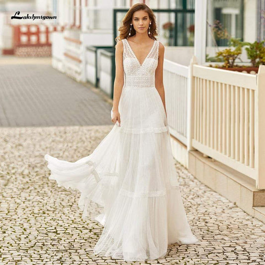 NumberSea - NumberSea Bridal Summer Beach Wedding Dress Boho Style