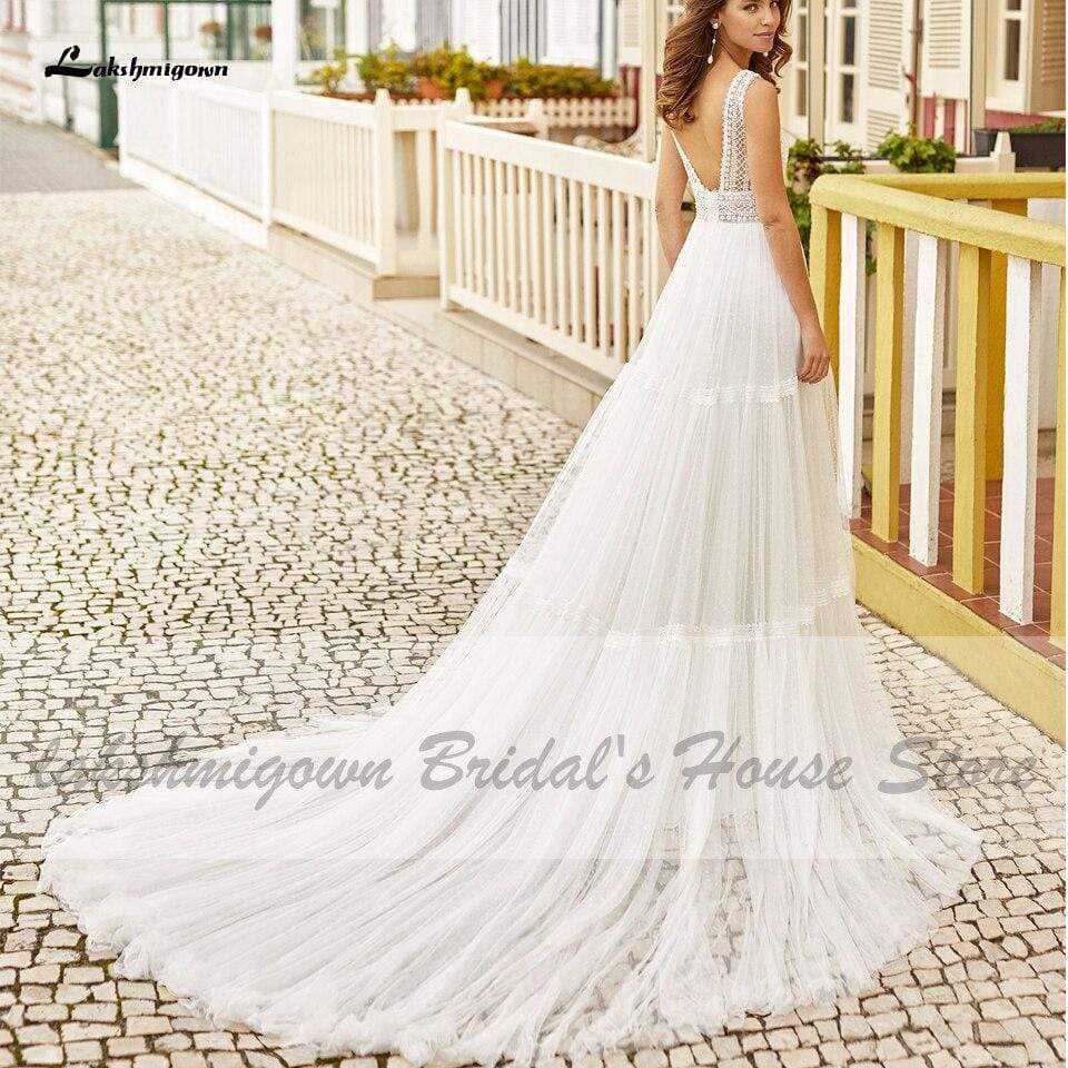 NumberSea - NumberSea Bridal Summer Beach Wedding Dress Boho Style