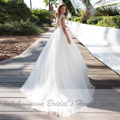 NumberSea - NumberSea Bridal White Dresses Tulle Wedding Dresses