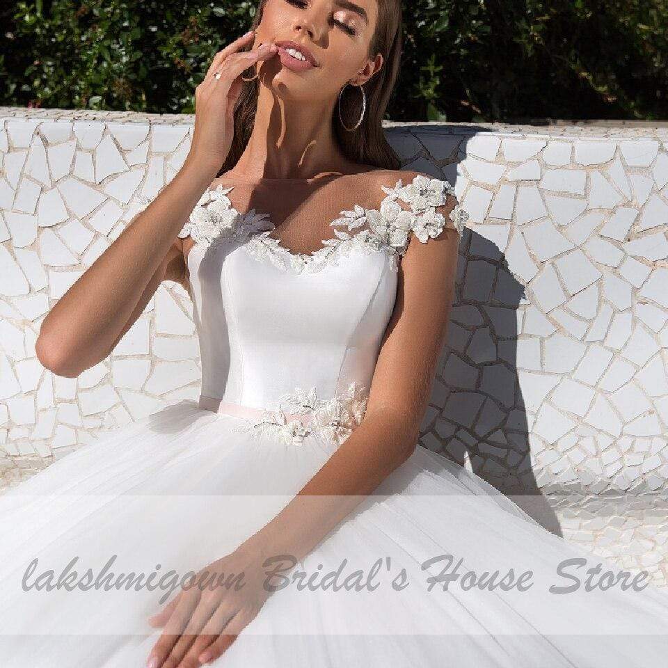 NumberSea - NumberSea Bridal White Dresses Tulle Wedding Dresses