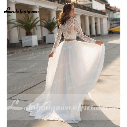 NumberSea - NumberSea Charming Beach Lace Wedding Dresses A - line