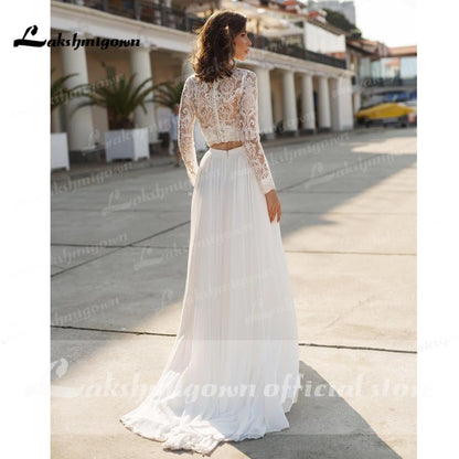 NumberSea - NumberSea Charming Beach Lace Wedding Dresses A - line