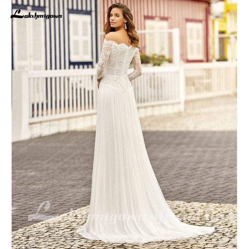 NumberSea - NumberSea Charming Beach Lace Wedding Dresses A - line