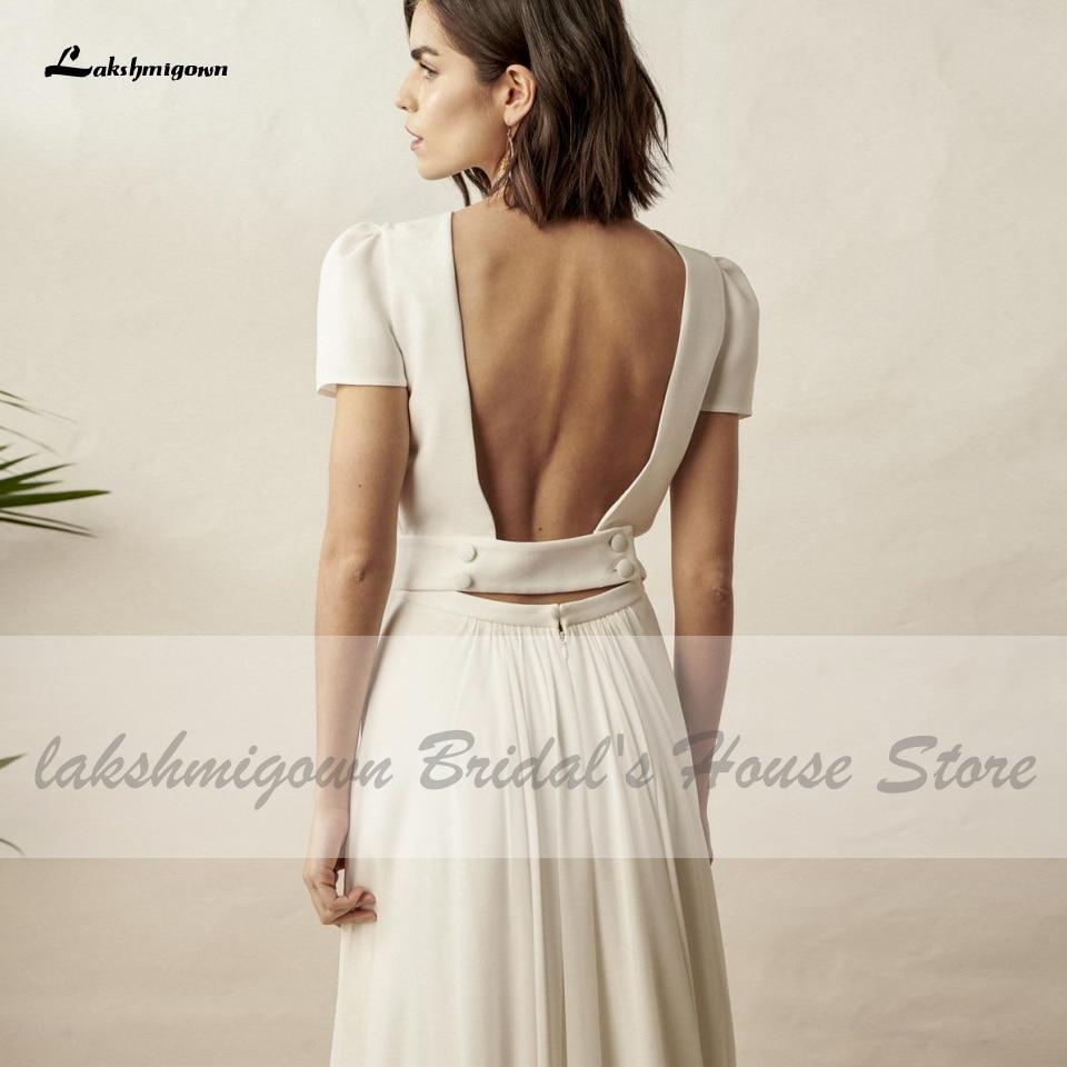 NumberSea - NumberSea Chic Bridal 2 Piece White Wedding Dress Beach Summer