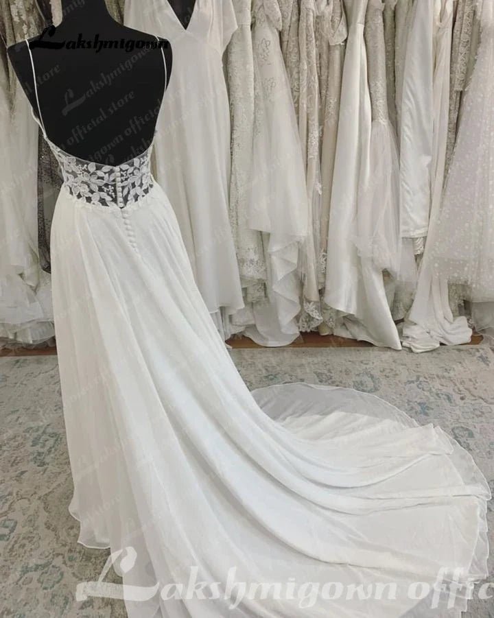 NumberSea - NumberSea Chiffon A Line Wedding Dress Beach Summer 2025 Abito Sposa Donna Elegant Bridal boho Gowns Lace Bodice