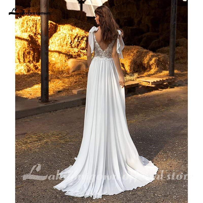 NumberSea - NumberSea Chiffon A line Wedding Dresses Elegant Bridal