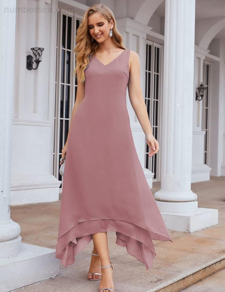 NumberSea - Numbersea Chiffon Plus Size Mother of Bride Dresses with Jacket Formal Dresses for Wedding SEA28073