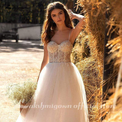 NumberSea - NumberSea Crystal Wedding Dress Off The Shoulder Bridal