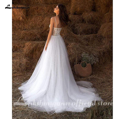 NumberSea - NumberSea Crystal Wedding Dress Off The Shoulder Bridal