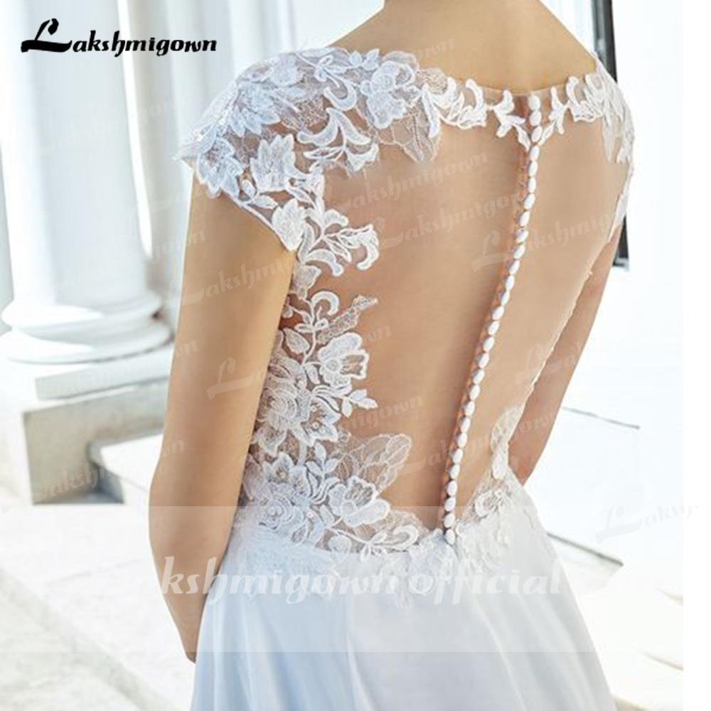 NumberSea - NumberSea Deep V Neck Lace Backless Cap Sleeve Bridal Wedding Dresses