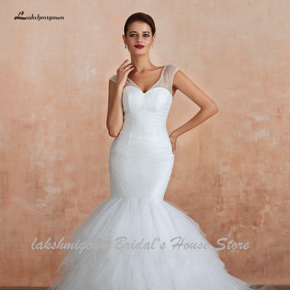 NumberSea - NumberSea Dubai African Mermaid Wedding Dress Lace Up Back Luxury