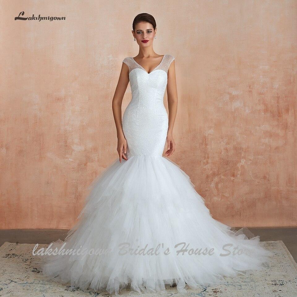 NumberSea - NumberSea Dubai African Mermaid Wedding Dress Lace Up Back Luxury