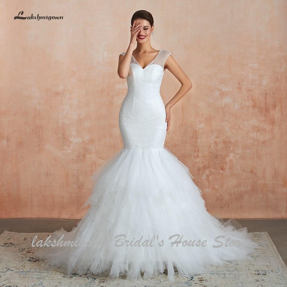 NumberSea - NumberSea Dubai African Mermaid Wedding Dress Lace Up Back Luxury