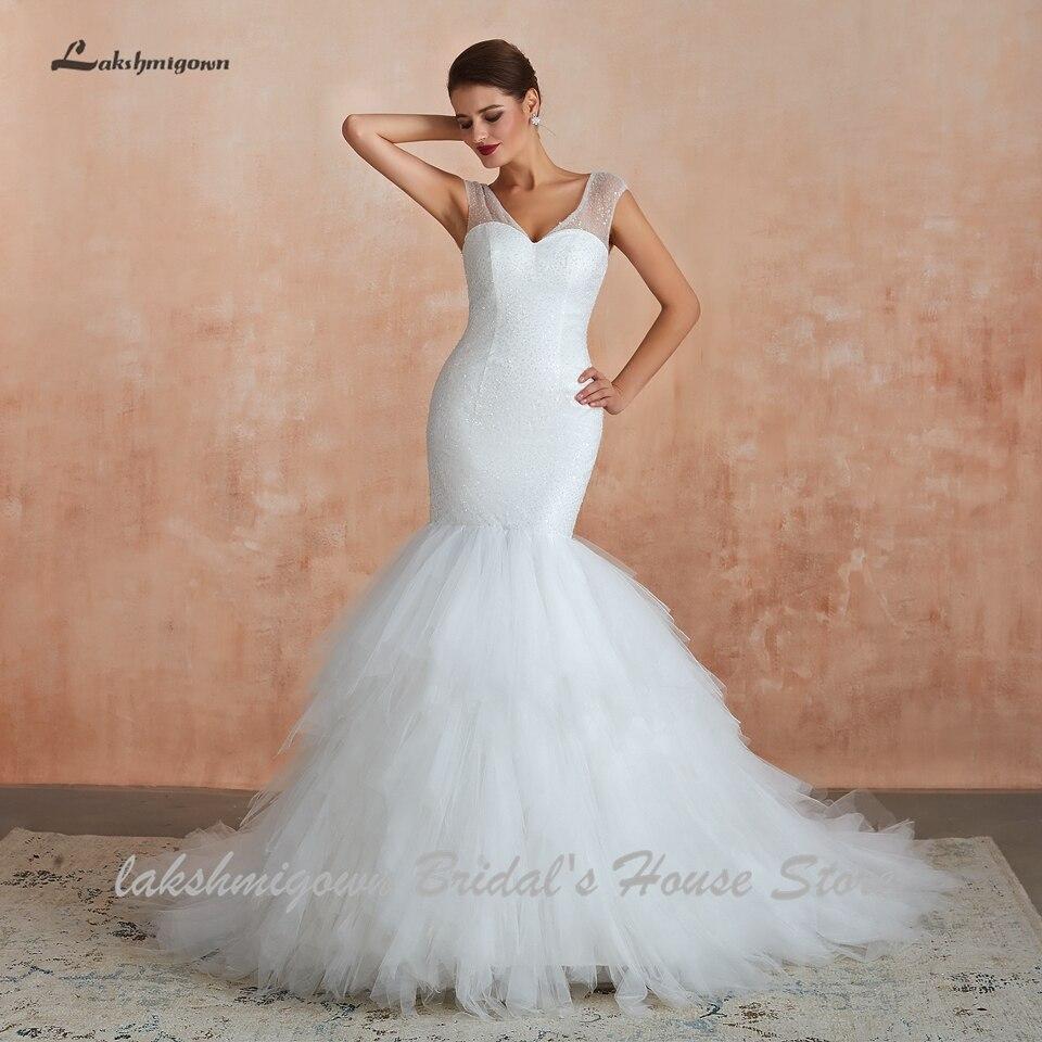 NumberSea - NumberSea Dubai African Mermaid Wedding Dress Lace Up Back Luxury