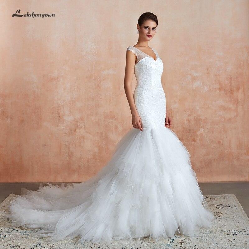 NumberSea - NumberSea Dubai African Mermaid Wedding Dress Lace Up Back Luxury