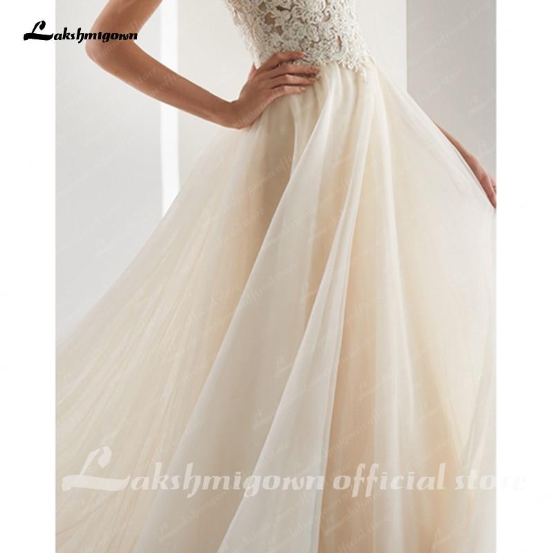 NumberSea - NumberSea Elegant A - line Champagne Wedding Dresses Mariage Appliques