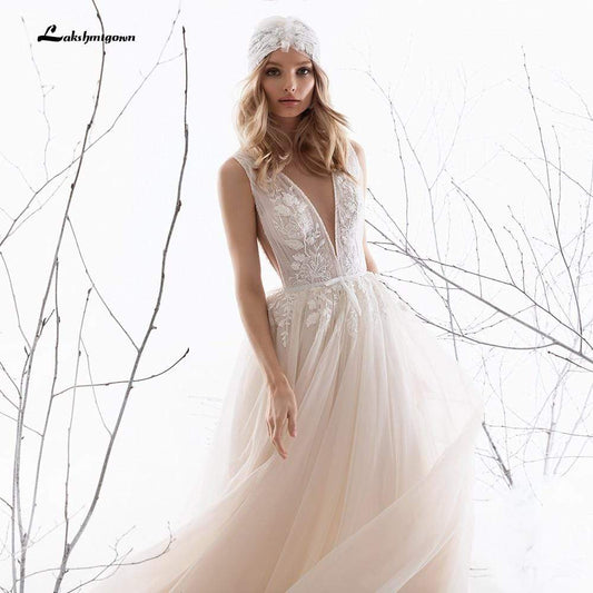 NumberSea - NumberSea Elegant Bridal Gowns A - Line Simple Wedding Dress