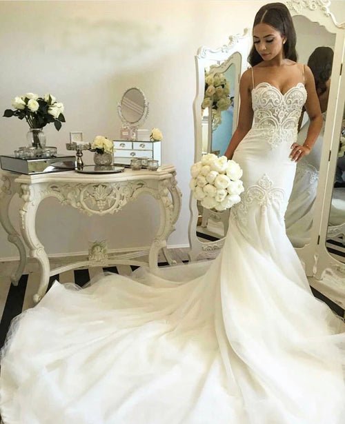 NumberSea - NumberSea Elegant Wedding Dresses Trumpet/Mermaid Sweep/Brush Train Bridal Gown,MW451