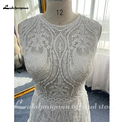 NumberSea - NumberSea Full Lace A Line Ivory Wedding Dress Open Back 2025 Sweep/ Brush Train Bridal Gowns sukienka na wesele