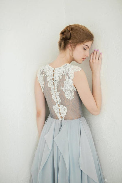 NumberSea - NumberSea Gorgeous Inexpensive Lace Tulle Wedding Dress Boho Bridal Dresses, MW147