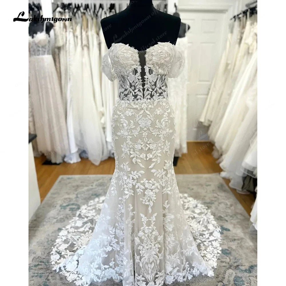 NumberSea - NumberSea Lace Mermaid Wedding Dresses 2025 Ballkleider Elegant Women Off the Shoulder Country Wedding Gowns