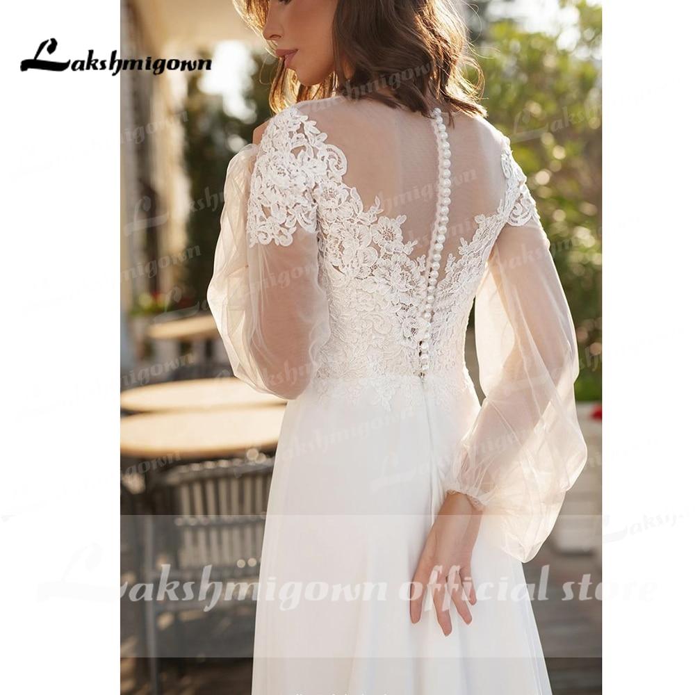 NumberSea - NumberSea Long Sleeve Lace Beach Wedding Dresses