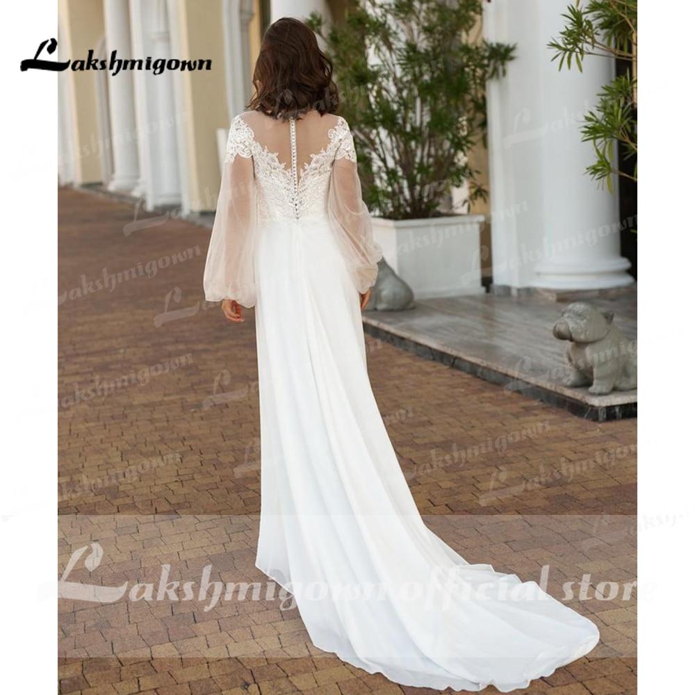 NumberSea - NumberSea Long Sleeve Lace Beach Wedding Dresses