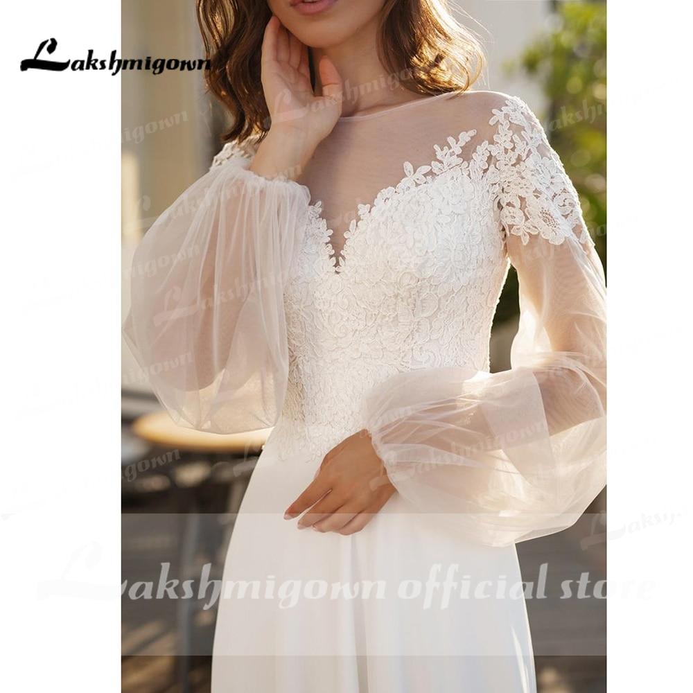 NumberSea - NumberSea Long Sleeve Lace Beach Wedding Dresses