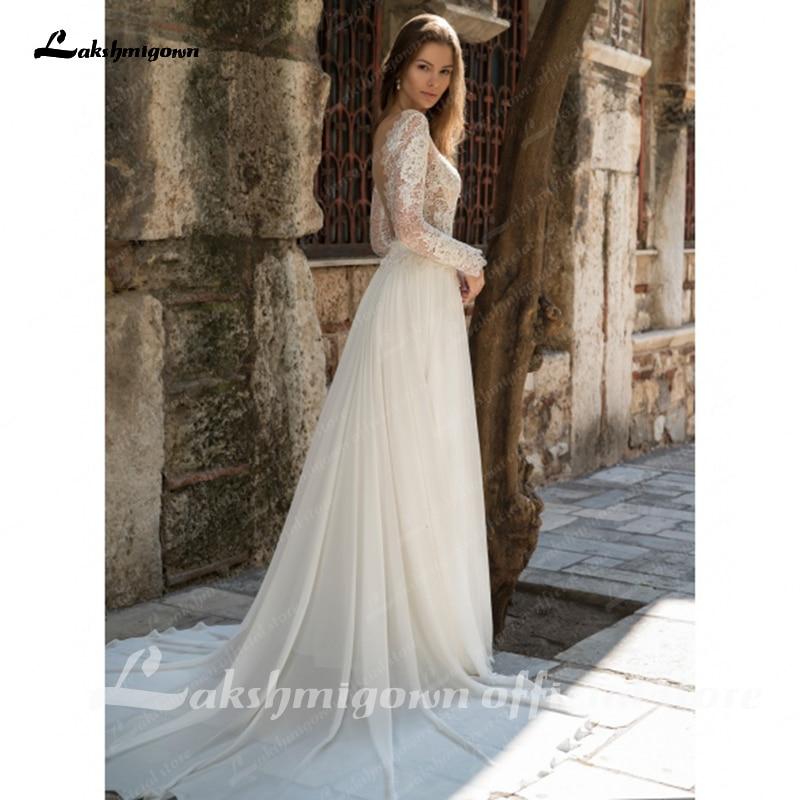 NumberSea - NumberSea Long sleeves lace Court Train Wedding Dress