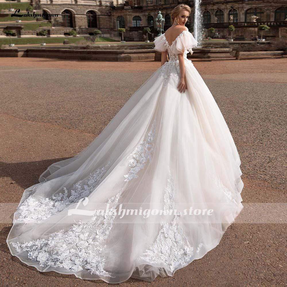 NumberSea - NumberSea Long Sleeves Lace Deep V Neck Beach Wedding Dresses