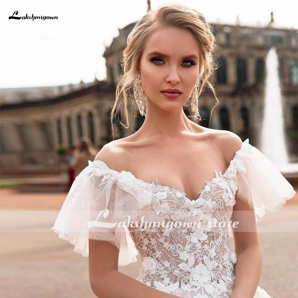 NumberSea - NumberSea Long Sleeves Lace Deep V Neck Beach Wedding Dresses