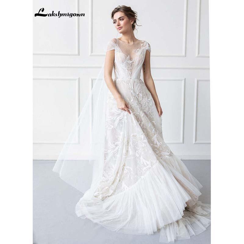 NumberSea - NumberSea Luxurious Boho Wedding Dress Lace Beach Wedding Gowns