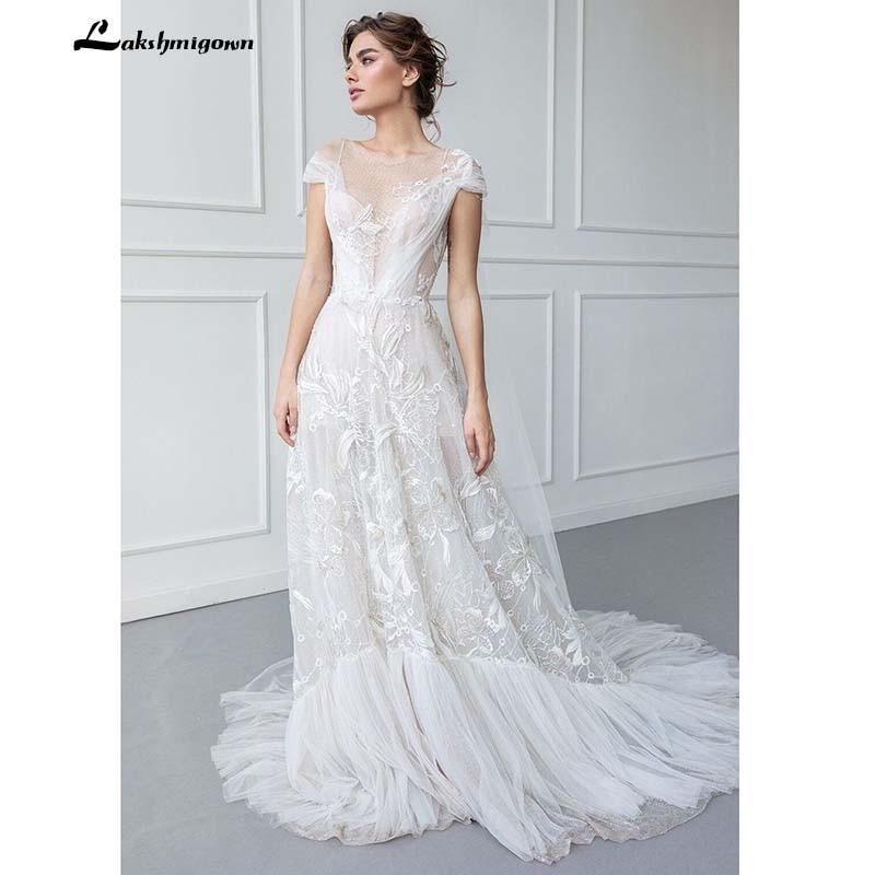 NumberSea - NumberSea Luxurious Boho Wedding Dress Lace Beach Wedding Gowns