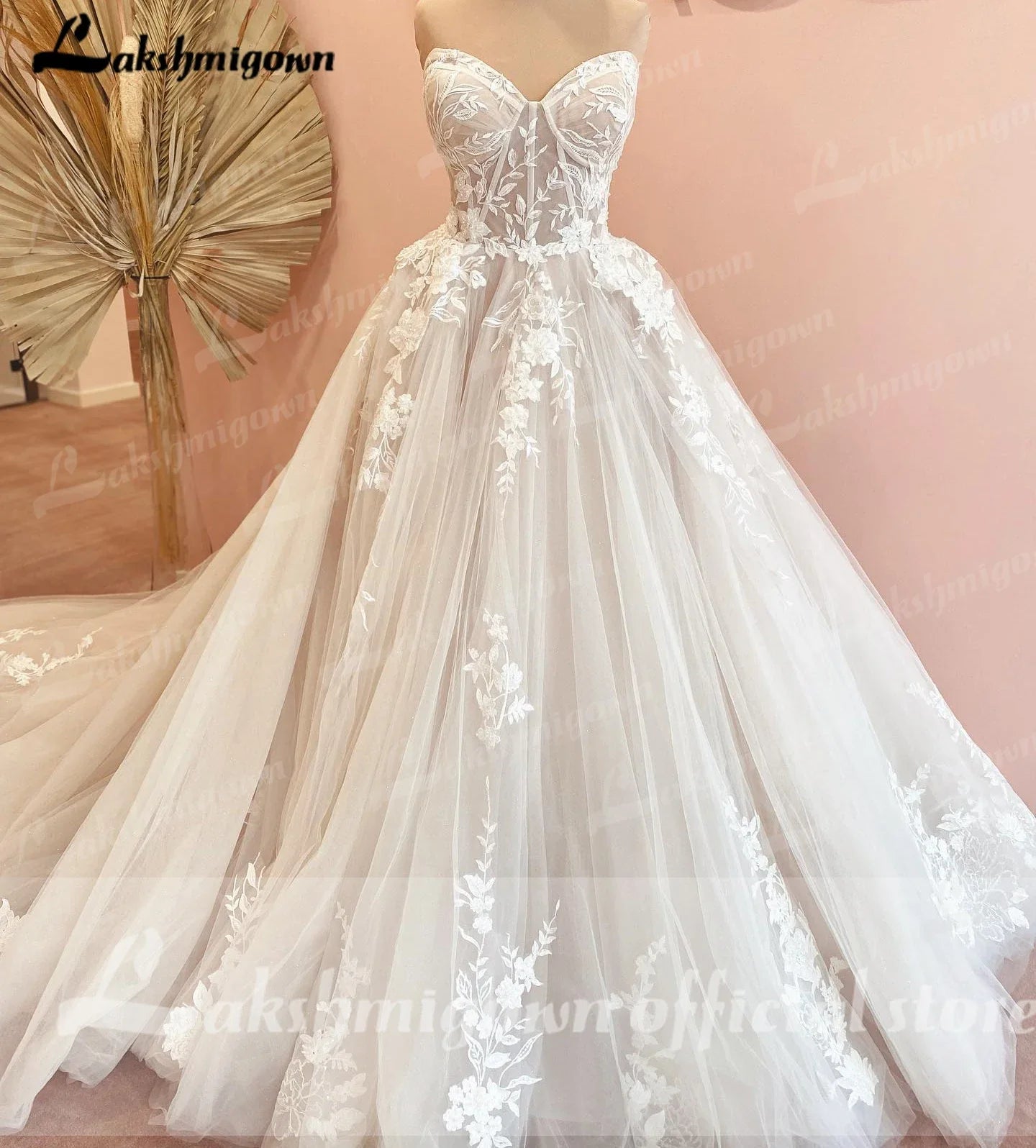 NumberSea - NumberSea Luxurious Court Train Wedding Dress 2025 Vestido Civil Tulle Wedding Dresses Sleeveless Lace Bodice Bridal Gown Robe de mariee