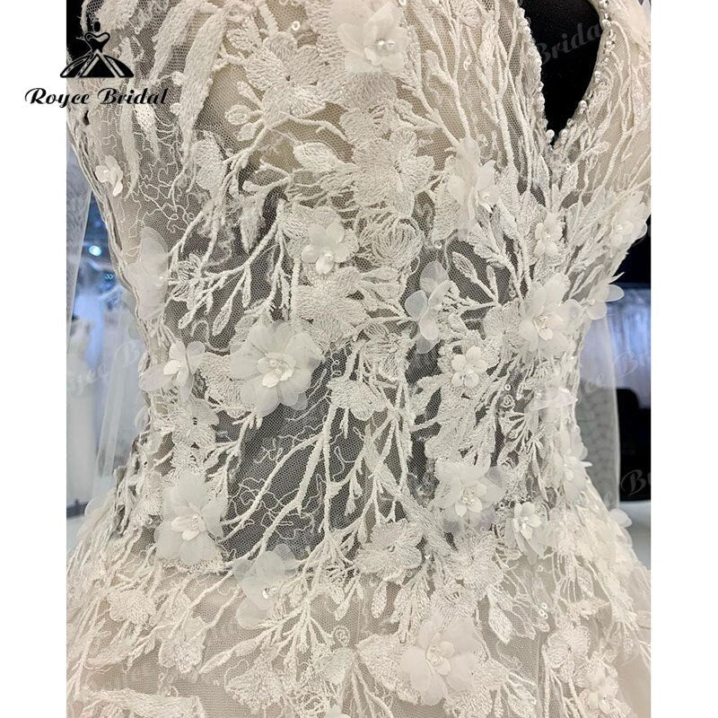 NumberSea - NumberSea Luxury Floral Lace Appliques Wedding Gowns Women 2025 Abito Sposa Elegant Bridal Boho Wedding Dresses Beading Spaghetti Straps