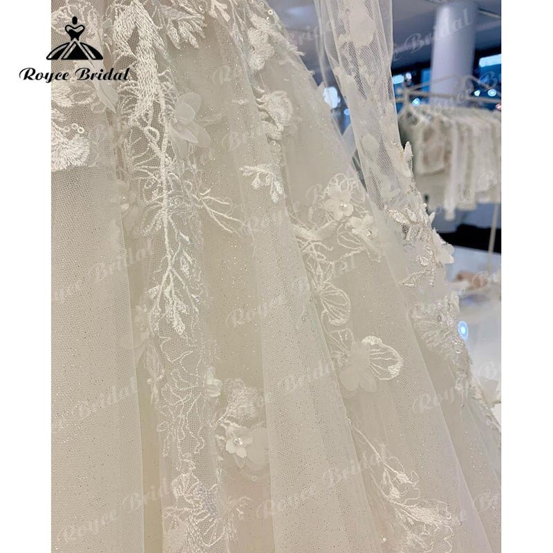 NumberSea - NumberSea Luxury Floral Lace Appliques Wedding Gowns Women 2025 Abito Sposa Elegant Bridal Boho Wedding Dresses Beading Spaghetti Straps