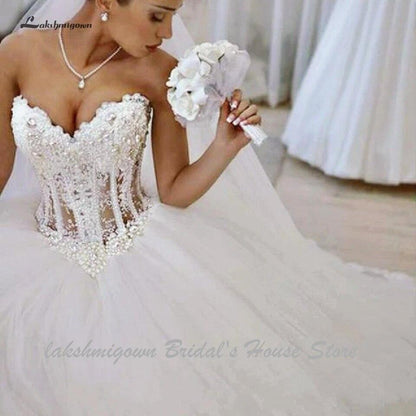 NumberSea - NumberSea Luxury Saudi Arabia Ball Gown Wedding Dresses For Bride