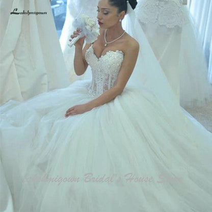 NumberSea - NumberSea Luxury Saudi Arabia Ball Gown Wedding Dresses For Bride