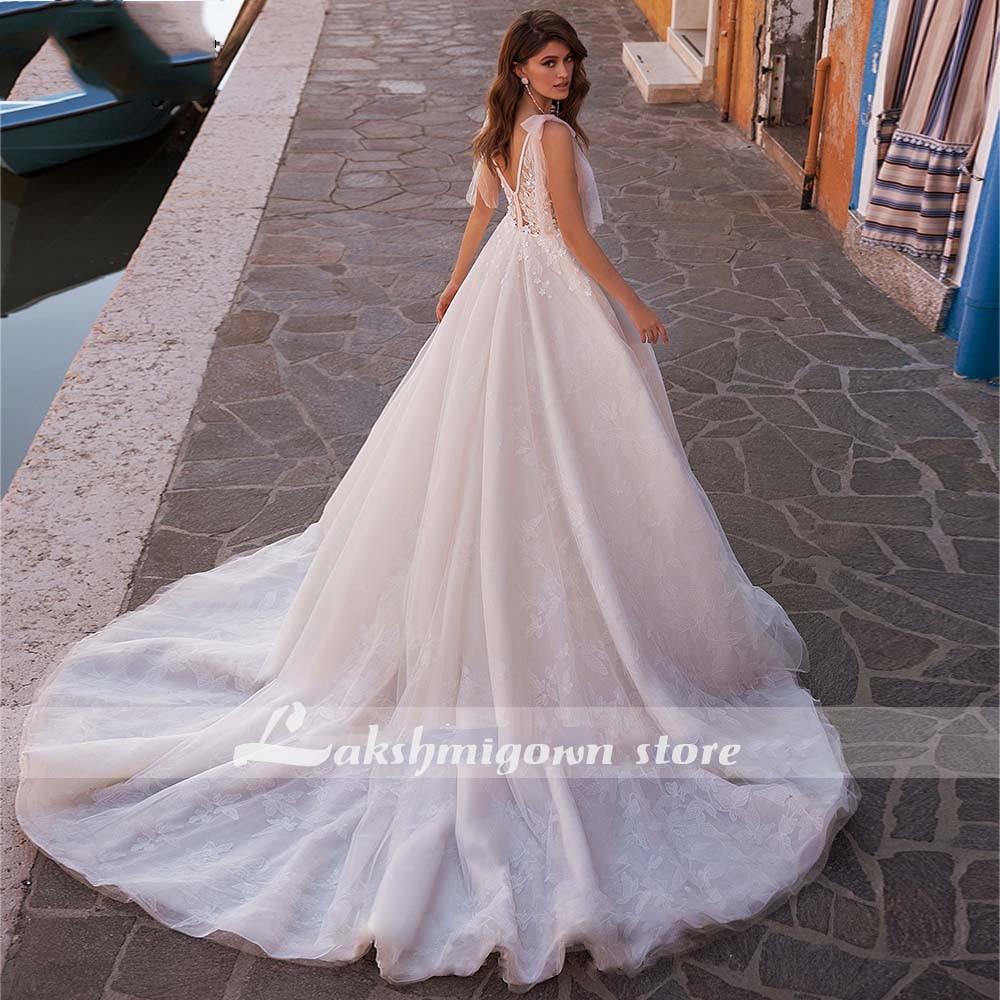 NumberSea - NumberSea Luxury Scoop A Line Wedding Dresses