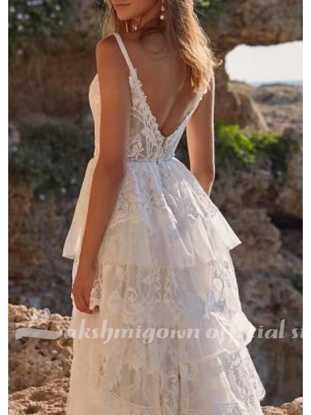 NumberSea - NumberSea Mermaid Wedding Dresses Backless Lace Applique Bridal Gowns