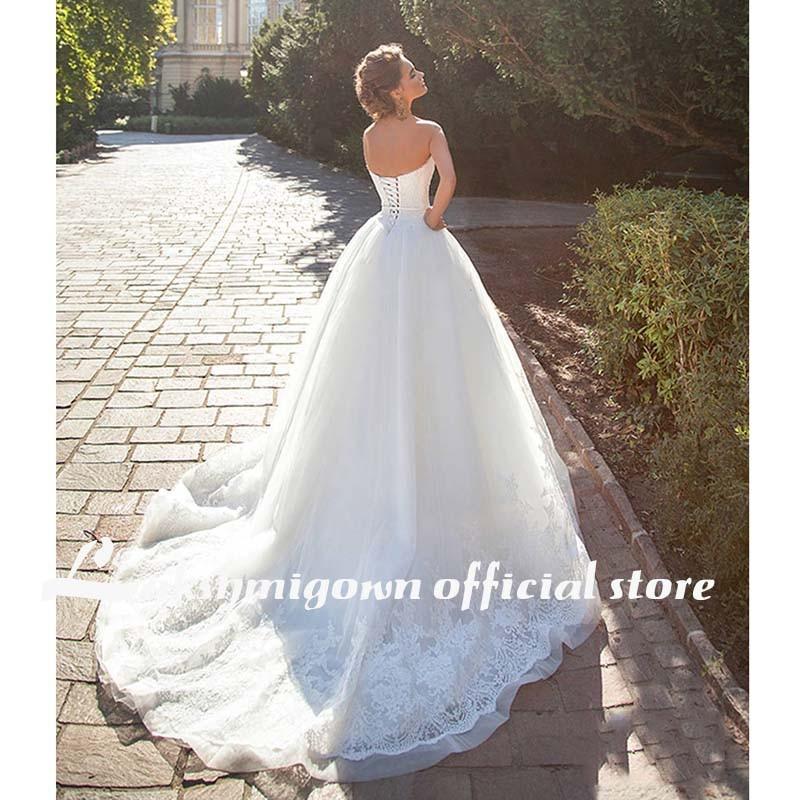 NumberSea - NumberSea Modest Lace A - Line Wedding Dresses Vintage Bride Gown