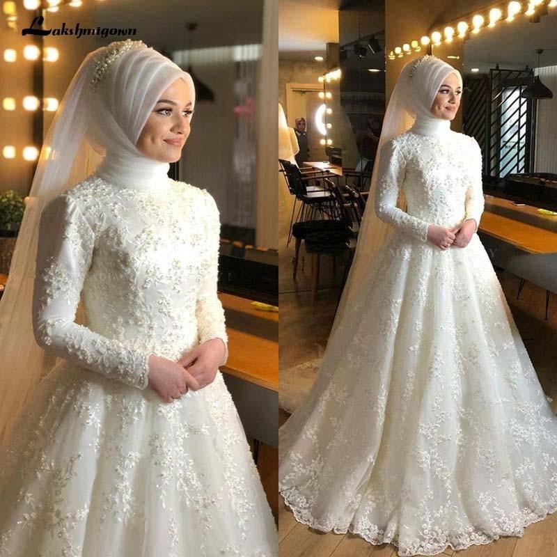 NumberSea - NumberSea Modest Muslim Wedding Dresses Long Sleeves