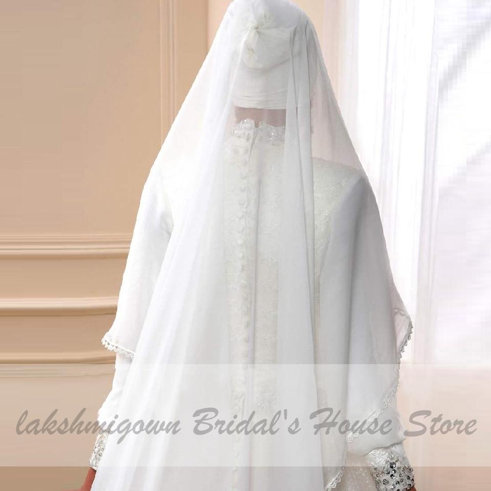 NumberSea - NumberSea Muslim Princess Wedding Dress with Hijab Plus Size Lace Appliques