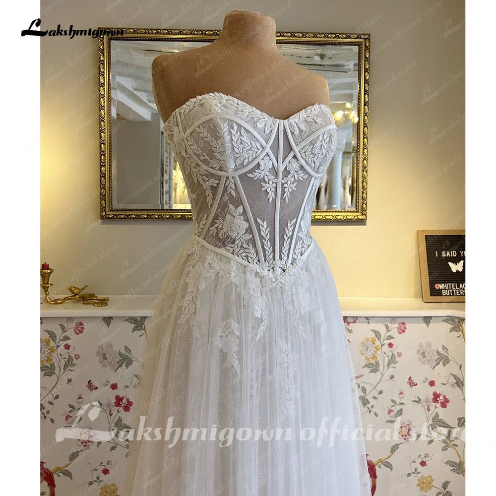 NumberSea - NumberSea NumberSea A Line Wedding Dresses For Women Sweetheart Elegant Wedding Gowns Lace Long Sexy Dresses robes de soirée mariage