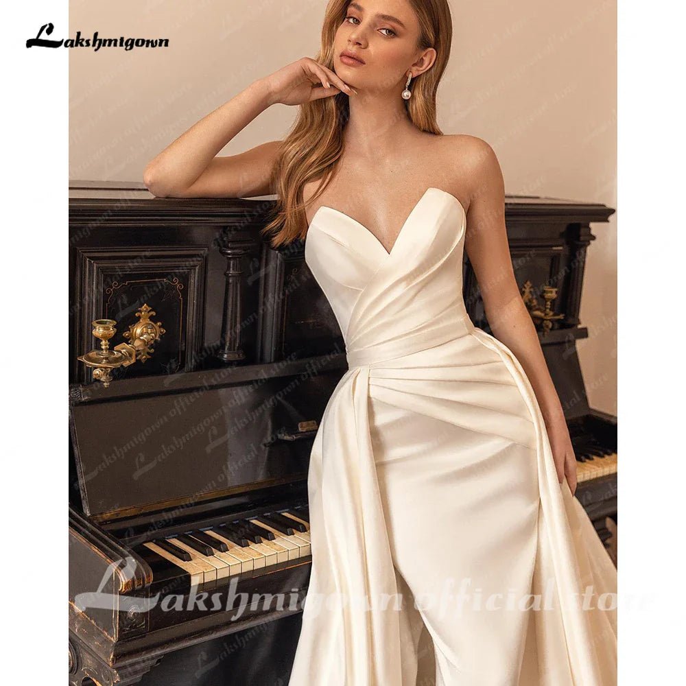 NumberSea - NumberSea NumberSea Ivory A Line Court Train Boho Wedding Dresses For Women 2025 Bridal Party Evening Gown Robe de mariee