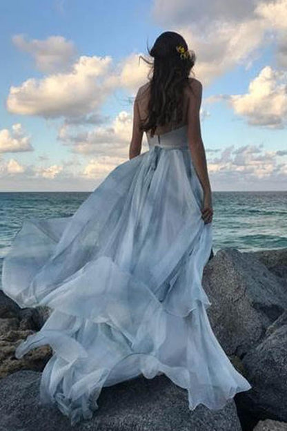 NumberSea - NumberSea Off the Shoulder Ombre Beach Wedding Dresses, MW284