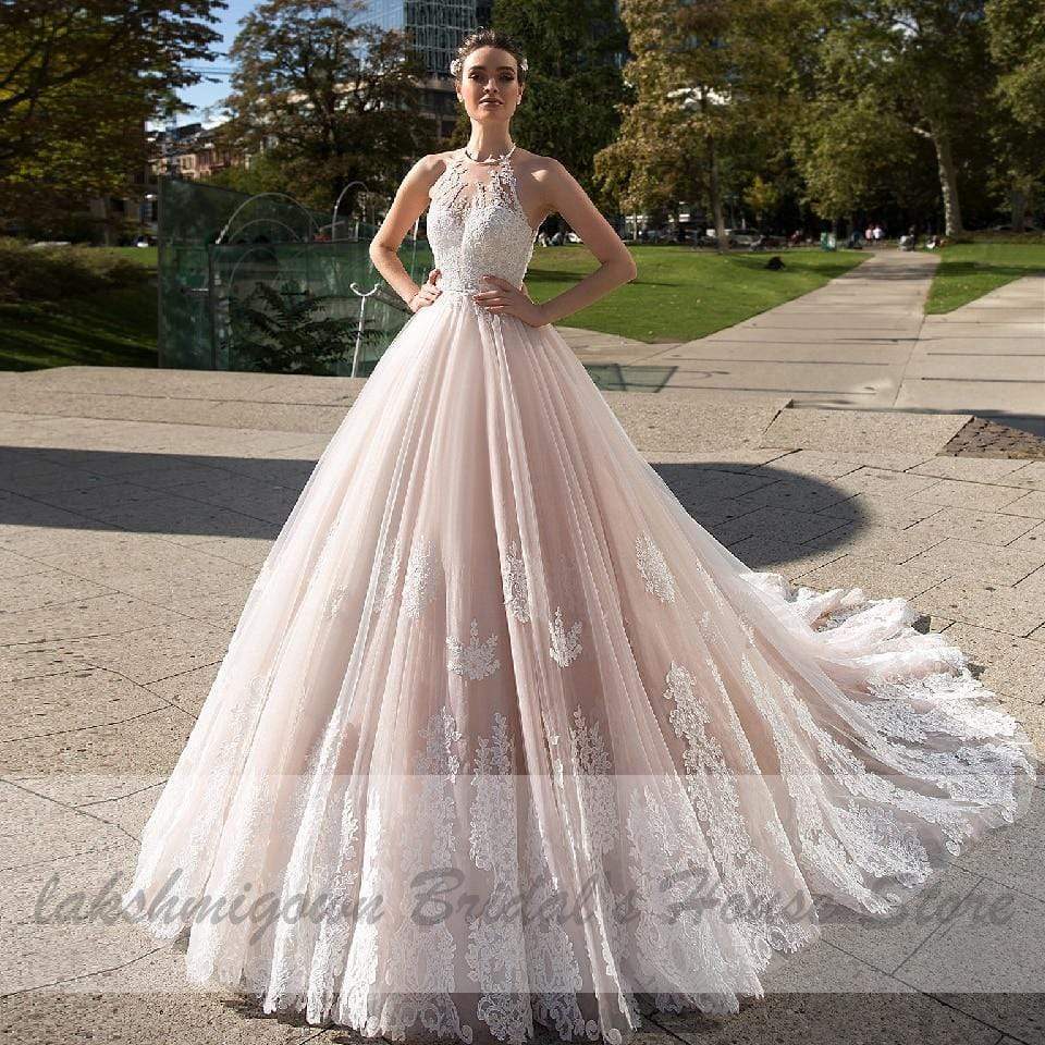 NumberSea - NumberSea Princess Blush Pink Tulle Wedding Dress