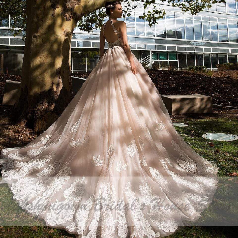 NumberSea - NumberSea Princess Blush Pink Tulle Wedding Dress